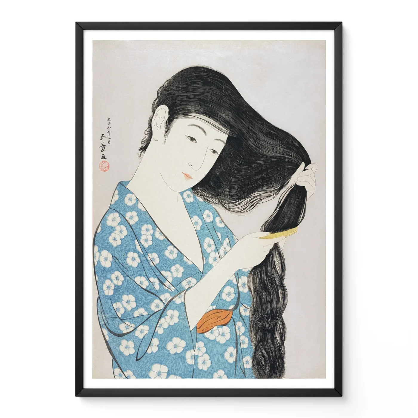 Goyo Hashiguchi Wall Art – Woman Combing Her Hair