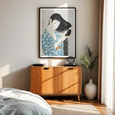 Goyo Hashiguchi Wall Art – Woman Combing Her Hair