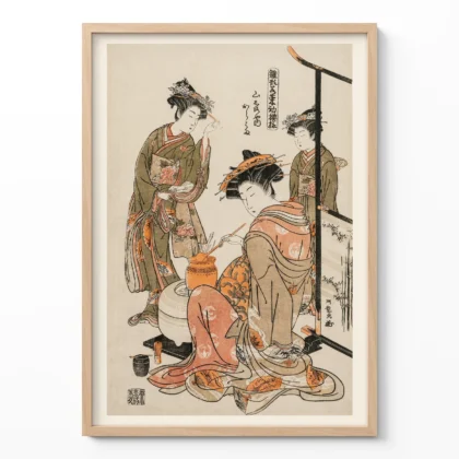 Isoda Koryusai – Courtesan Karahama Tea Ceremony