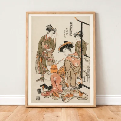 Isoda Koryusai – Courtesan Karahama Tea Ceremony