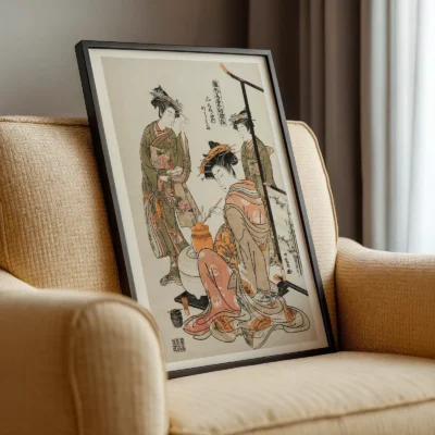 Isoda Koryusai – Courtesan Karahama Tea Ceremony