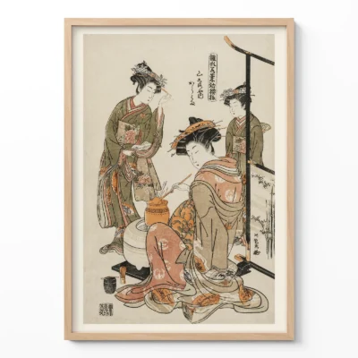 Isoda Koryusai – Courtesan Karahama Tea Ceremony