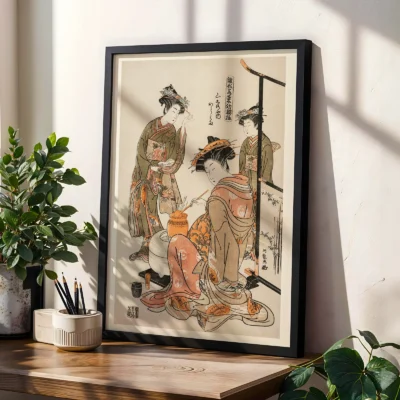 Isoda Koryusai – Courtesan Karahama Tea Ceremony