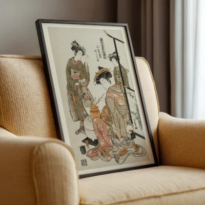 Isoda Koryusai – Courtesan Karahama Tea Ceremony