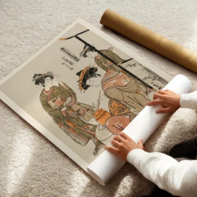 Isoda Koryusai – Courtesan Karahama Tea Ceremony