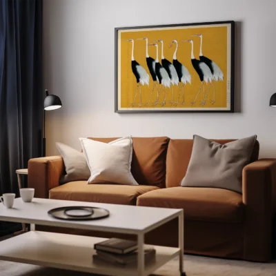Ogata Kōrin – 7 Birds Japanese Wall Art