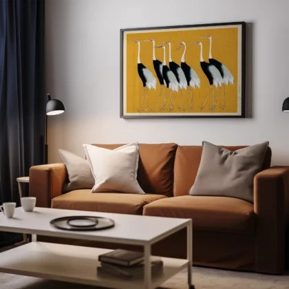 Ogata Kōrin – 7 Birds Japanese Wall Art