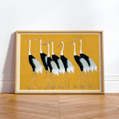 Ogata Kōrin – 7 Birds Japanese Wall Art