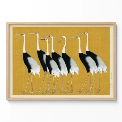 Ogata Kōrin – 7 Birds Japanese Wall Art