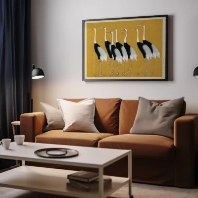 Ogata Kōrin – 7 Birds Japanese Wall Art