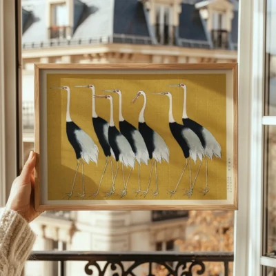 Ogata Kōrin – 7 Birds Japanese Wall Art