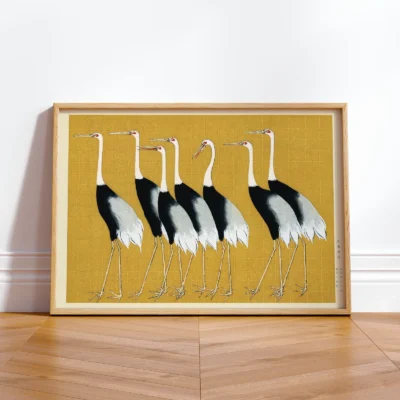 Ogata Kōrin – 7 Birds Japanese Wall Art