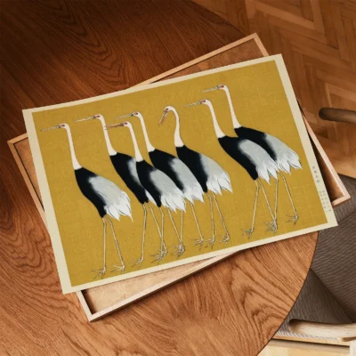 Ogata Kōrin – 7 Birds Japanese Wall Art