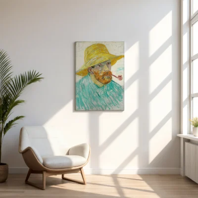Vincent van Gogh Wall Art – Self-Portrait with Pipe and Straw Hat