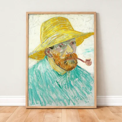 Vincent van Gogh Wall Art – Self-Portrait with Pipe and Straw Hat