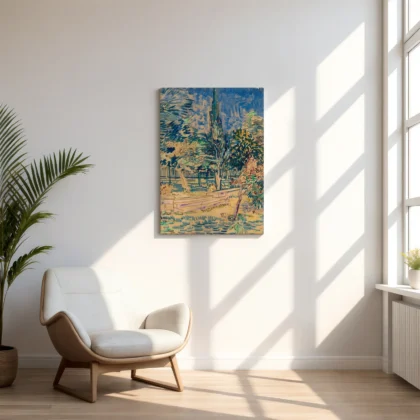 Vincent van Gogh paveikslas – Laiptai prieglobsčio sode