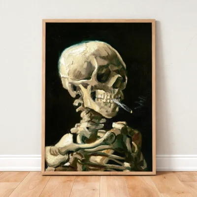 Vincent van Gogh Wall Art – Head of a Skeleton with a Burning Cigarette