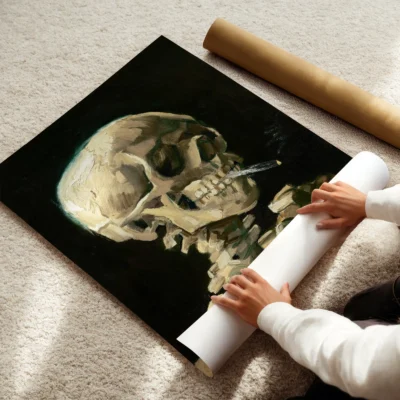 Vincent van Gogh Wall Art – Head of a Skeleton with a Burning Cigarette