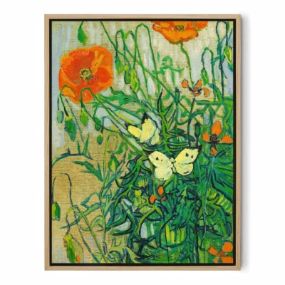 Vincent van Gogh paveikslas – Drugeliai ir aguonos