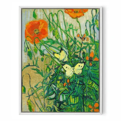 Vincent van Gogh paveikslas – Drugeliai ir aguonos