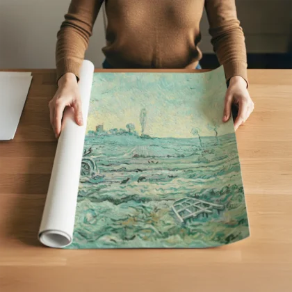 Vincent van Gogh Wandbild – Schneebedecktes Feld mit Egge