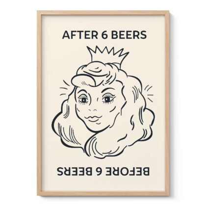 After 6 Beers Poster – Funny Drinking Wall Art
