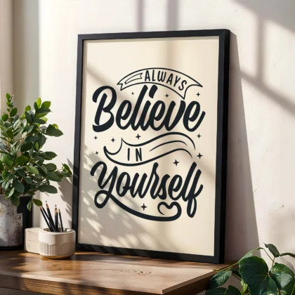 Always Believe In Yourself Inspirational Quote Poster or Canvas Print