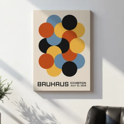 Bauhaus Wandbild – Bunte Kreiskomposition