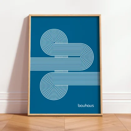 Bauhaus Art Print – Blue Moving Lines