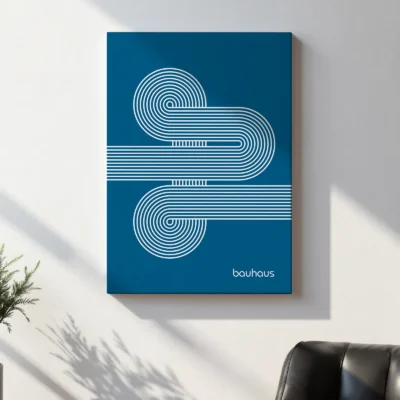 Bauhaus Art Print – Blue Moving Lines
