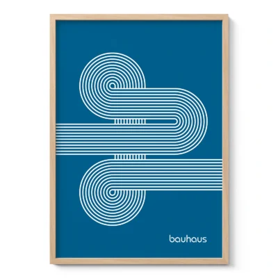 Bauhaus Art Print – Blue Moving Lines