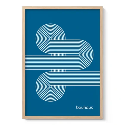 Bauhaus Art Print – Blue Moving Lines