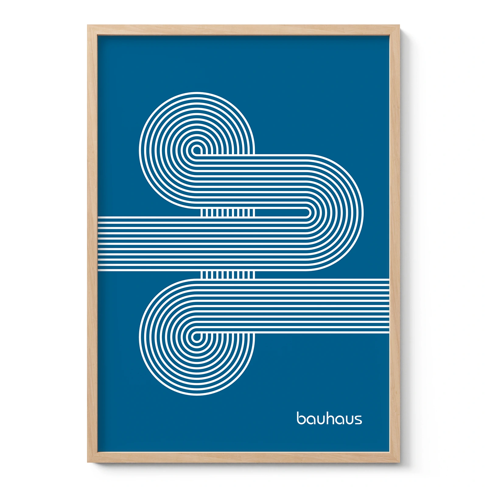 Bauhaus Wandbild – Linien Blau