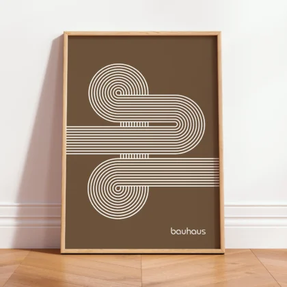 Bauhaus Art Print – Brown Moving Lines