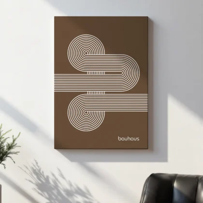 Bauhaus Art Print – Brown Moving Lines