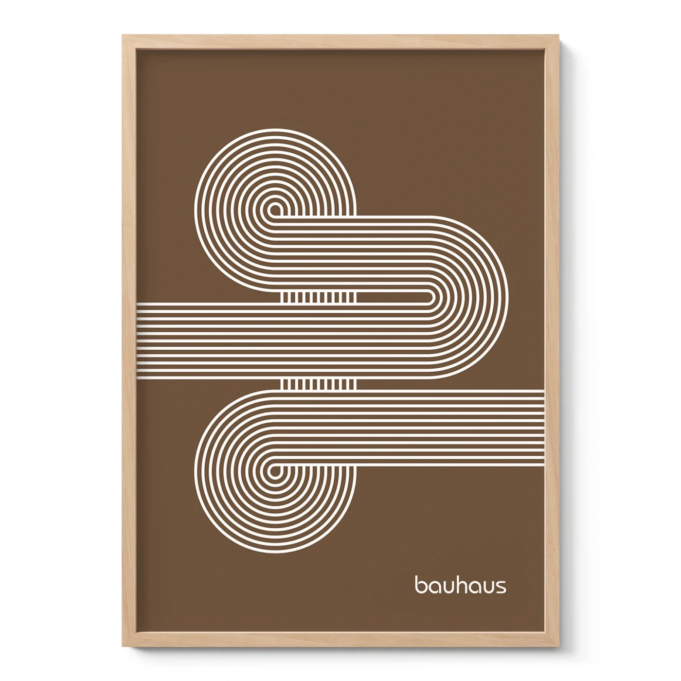 Bauhaus Art Print – Brown Moving Lines