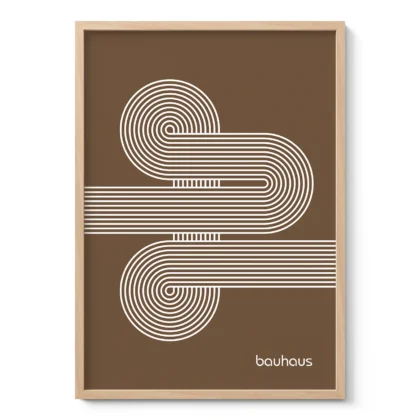 Bauhaus Art Print – Brown Moving Lines