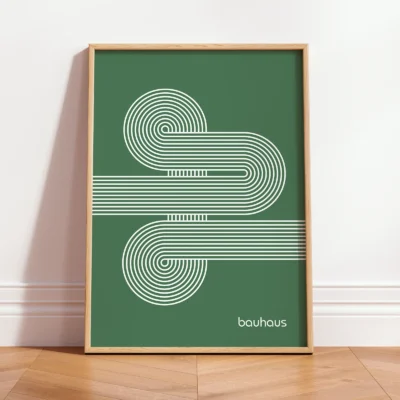 Bauhaus Art Print – Green Moving Lines