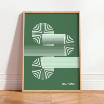 Bauhaus Art Print – Green Moving Lines