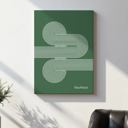 Bauhaus Art Print – Green Moving Lines