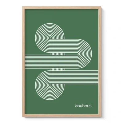 Bauhaus Art Print – Green Moving Lines