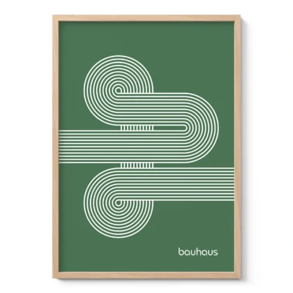Bauhaus Art Print – Green Moving Lines