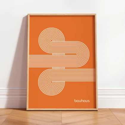 Bauhaus Art Print – Orange Moving Lines