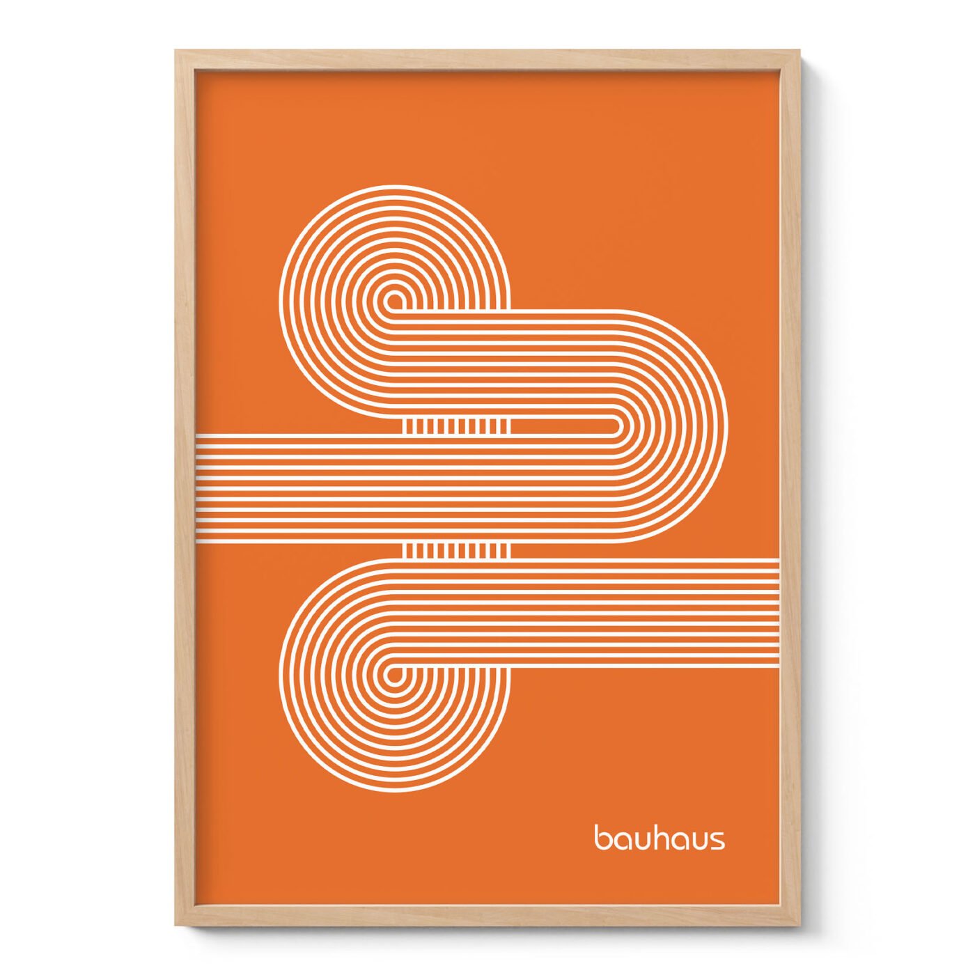 Bauhaus Art Print – Orange Moving Lines