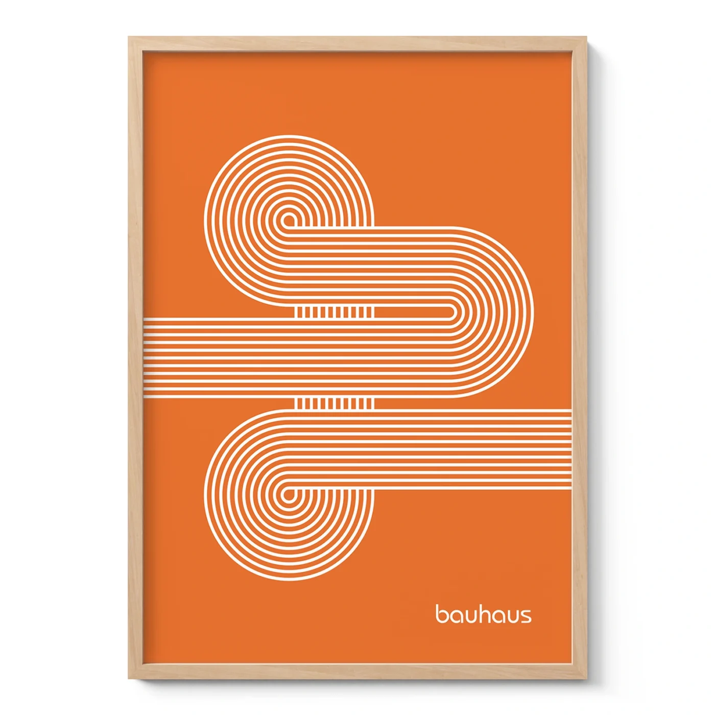 Bauhaus Art Print – Orange Moving Lines