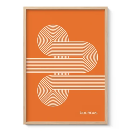 Bauhaus Art Print – Orange Moving Lines