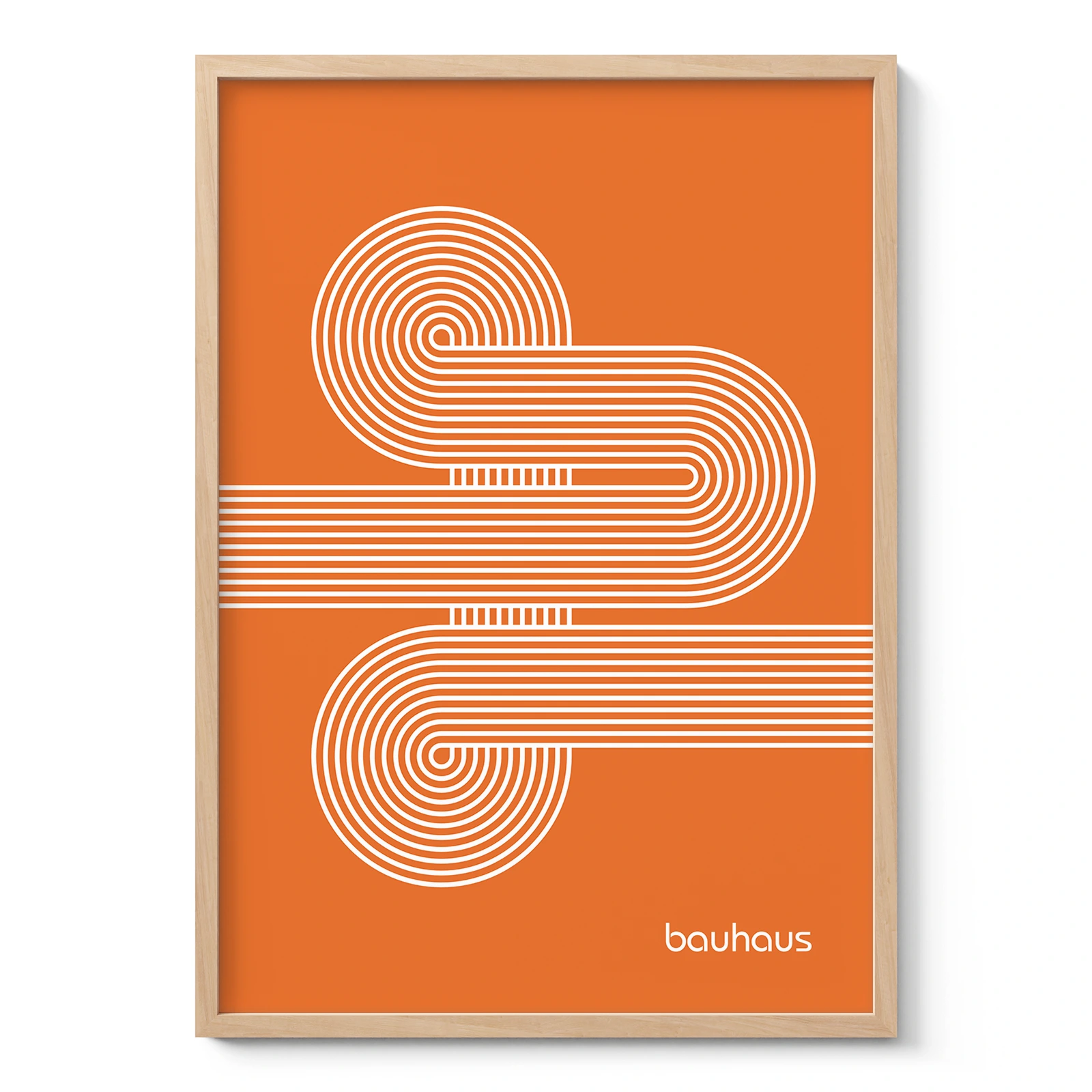 Bauhaus Art Print – Orange Moving Lines
