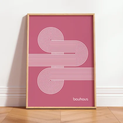 Bauhaus Art Print – Pink Moving Lines