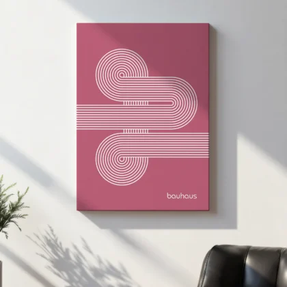 Bauhaus Art Print – Pink Moving Lines
