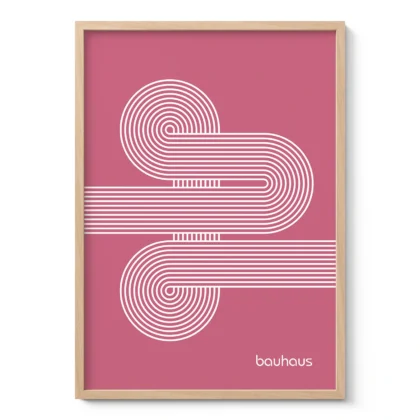 Bauhaus Art Print – Pink Moving Lines